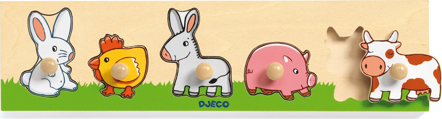 Djeco - Large Button Puzzle - Farm'n'co