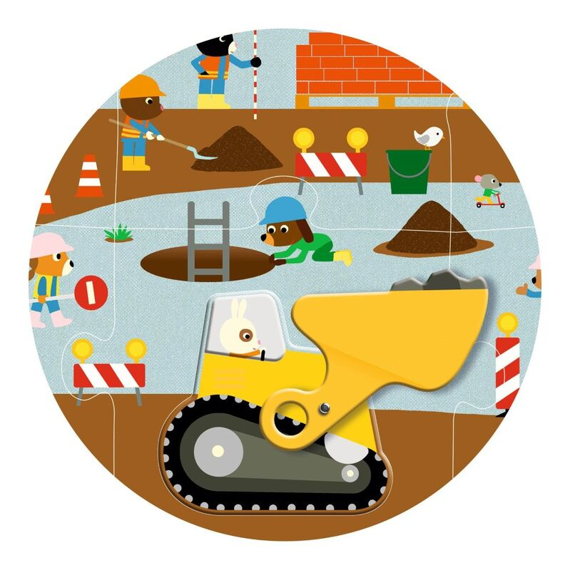 Djeco - Giant Puzzle 17pc - Construction Site
