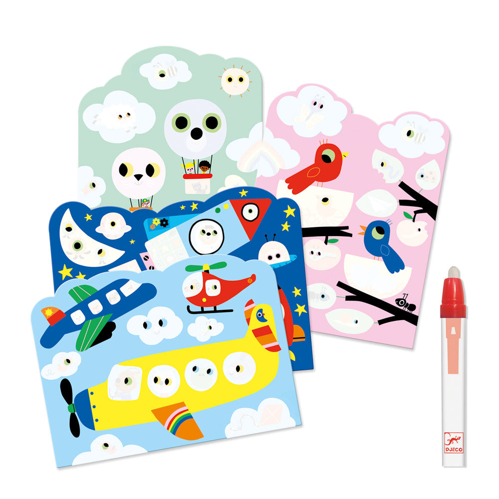 Djeco - Magic Water Colouring - Hidden In The Sky