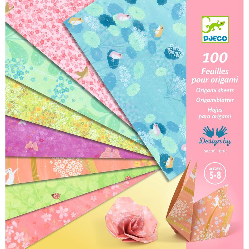 Djeco - 100 Origami Sheets - Haru