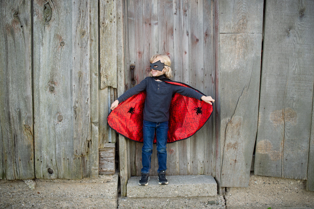Reversible Spider & Bat Cape - Size 4-6 years