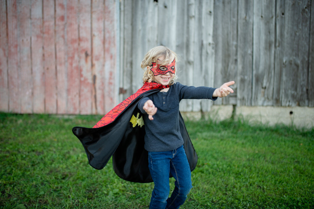 Reversible Spider & Bat Cape - Size 4-6 years