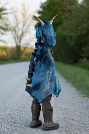 Teal & Gold Starry Night Dragon Dress Up - Size 5-6