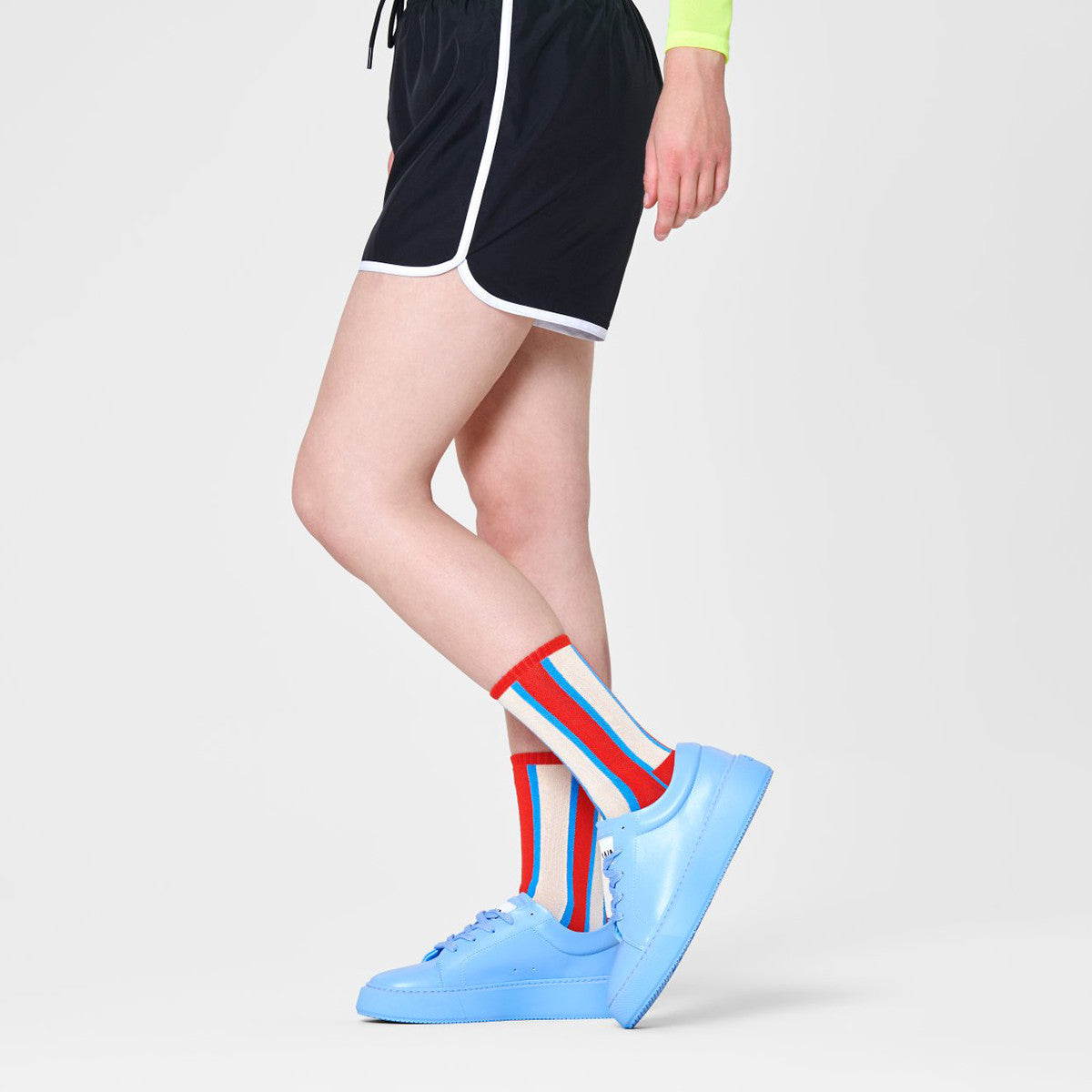 Happy Socks - Vertical Stripe 3/4 Sneaker Sock