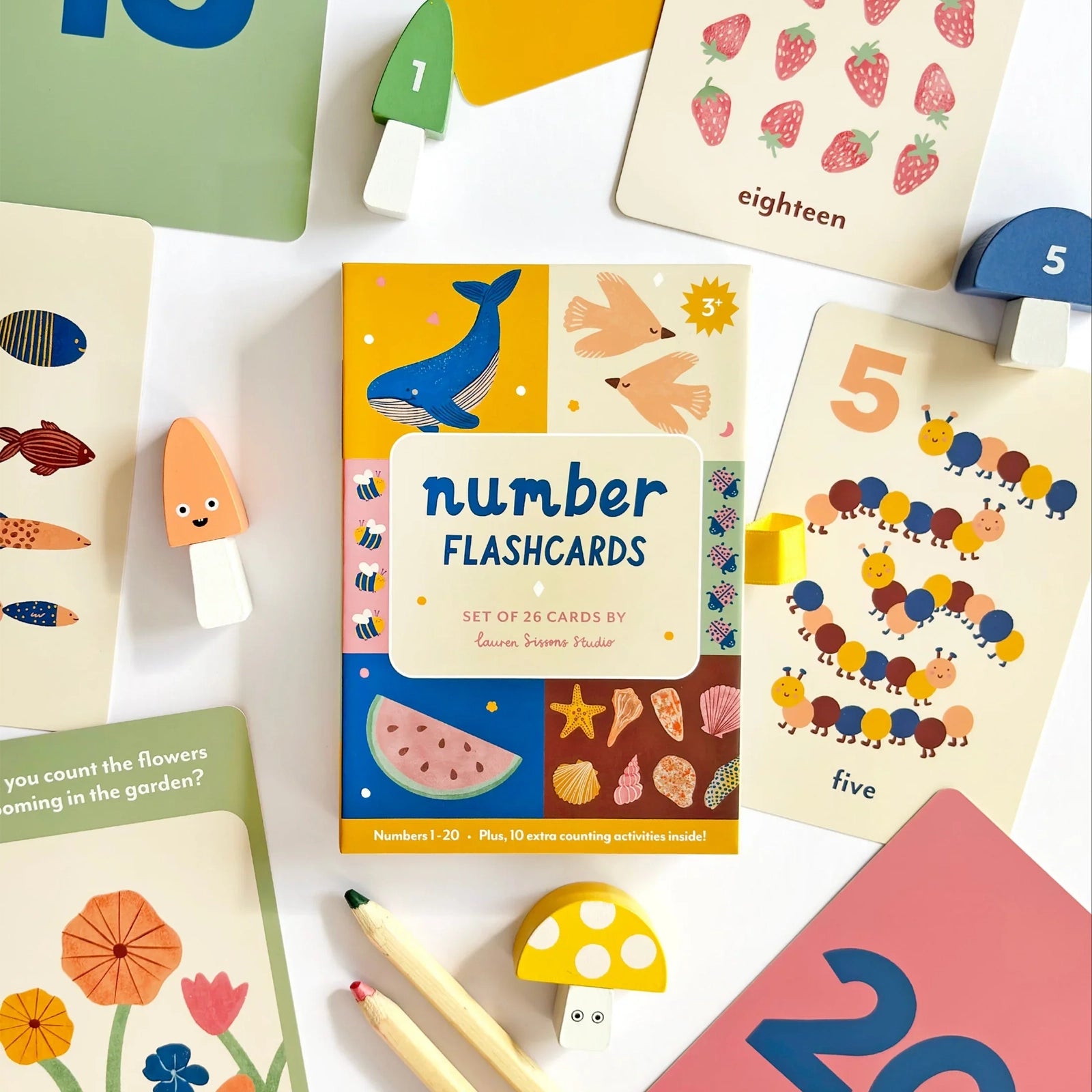Lauren Sissons Studio -  Illustrated Number Flash Cards