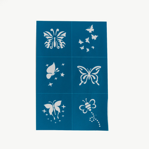 Oh Flossy Kids Reusable Adhesive Face Paint & Makeup Stencils - Teal
