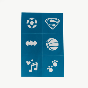 Oh Flossy Kids Reusable Adhesive Face Paint & Makeup Stencils - Teal