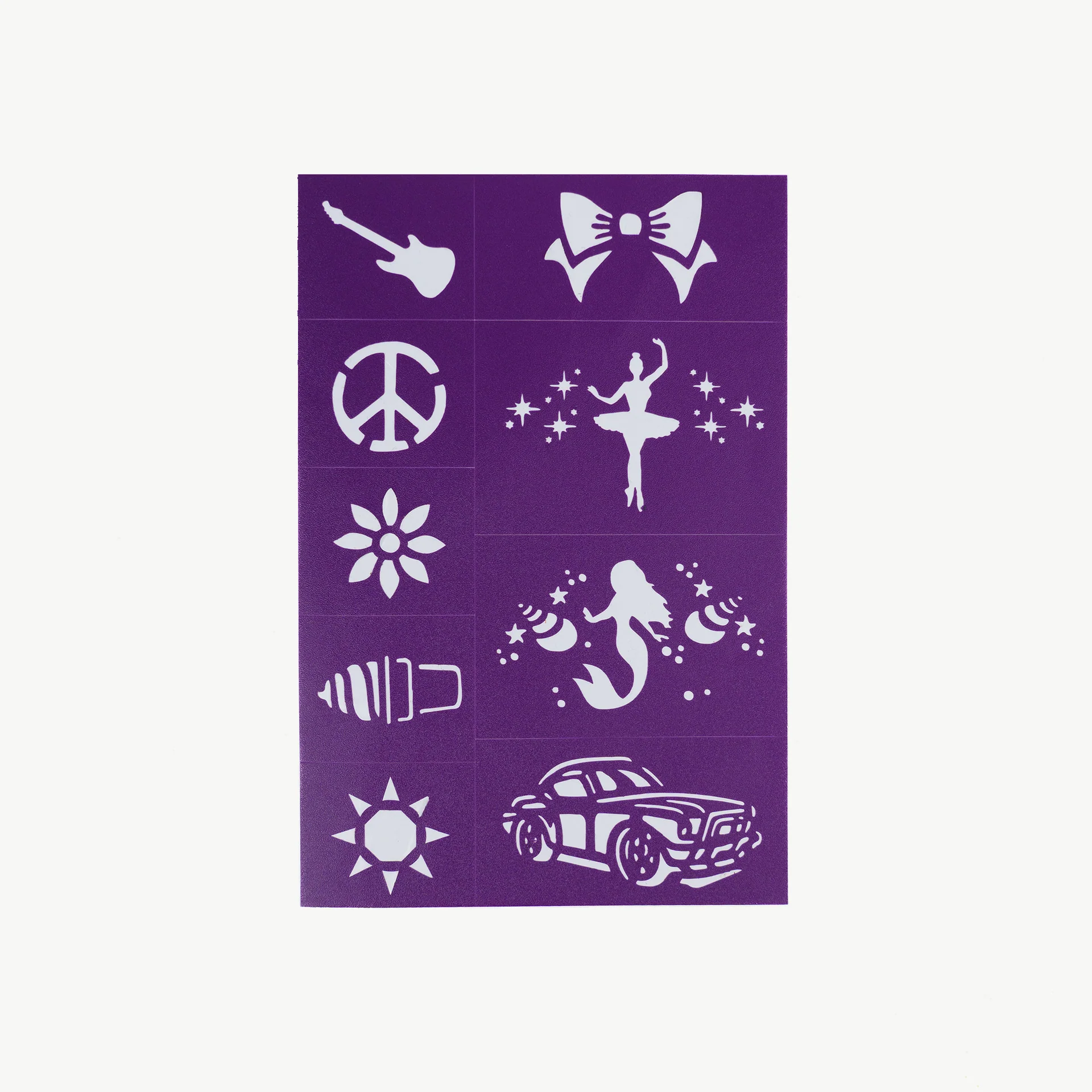 Oh Flossy Kids Reusable Adhesive Face Paint & Makeup Stencils - Purple