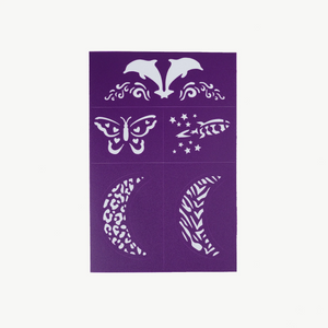 Oh Flossy Kids Reusable Adhesive Face Paint & Makeup Stencils - Purple