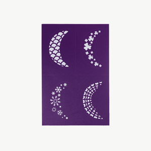 Oh Flossy Kids Reusable Adhesive Face Paint & Makeup Stencils - Purple