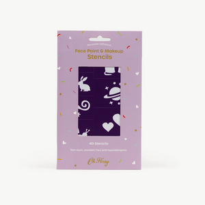 Oh Flossy Kids Reusable Adhesive Face Paint & Makeup Stencils - Purple